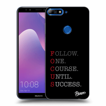 Picasee silikonowe czarne etui na Huawei Y7 Prime (2018) - Focus