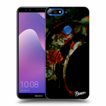Picasee silikonowe czarne etui na Huawei Y7 Prime (2018) - Roses black