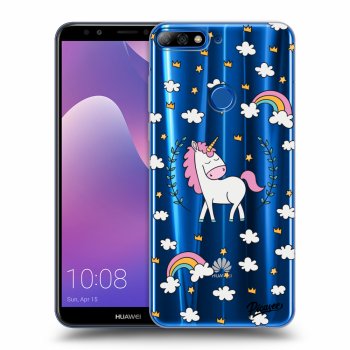 Picasee silikonowe przeźroczyste etui na Huawei Y7 Prime (2018) - Unicorn star heaven