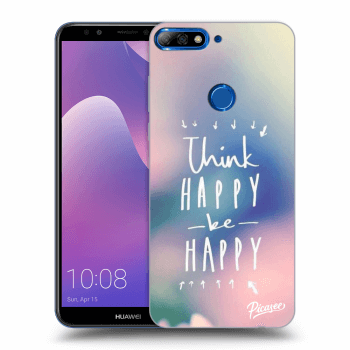 Picasee silikonowe przeźroczyste etui na Huawei Y7 Prime (2018) - Think happy be happy