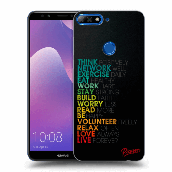 Picasee silikonowe przeźroczyste etui na Huawei Y7 Prime (2018) - Motto life