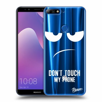 Picasee silikonowe przeźroczyste etui na Huawei Y7 Prime (2018) - Don't Touch My Phone