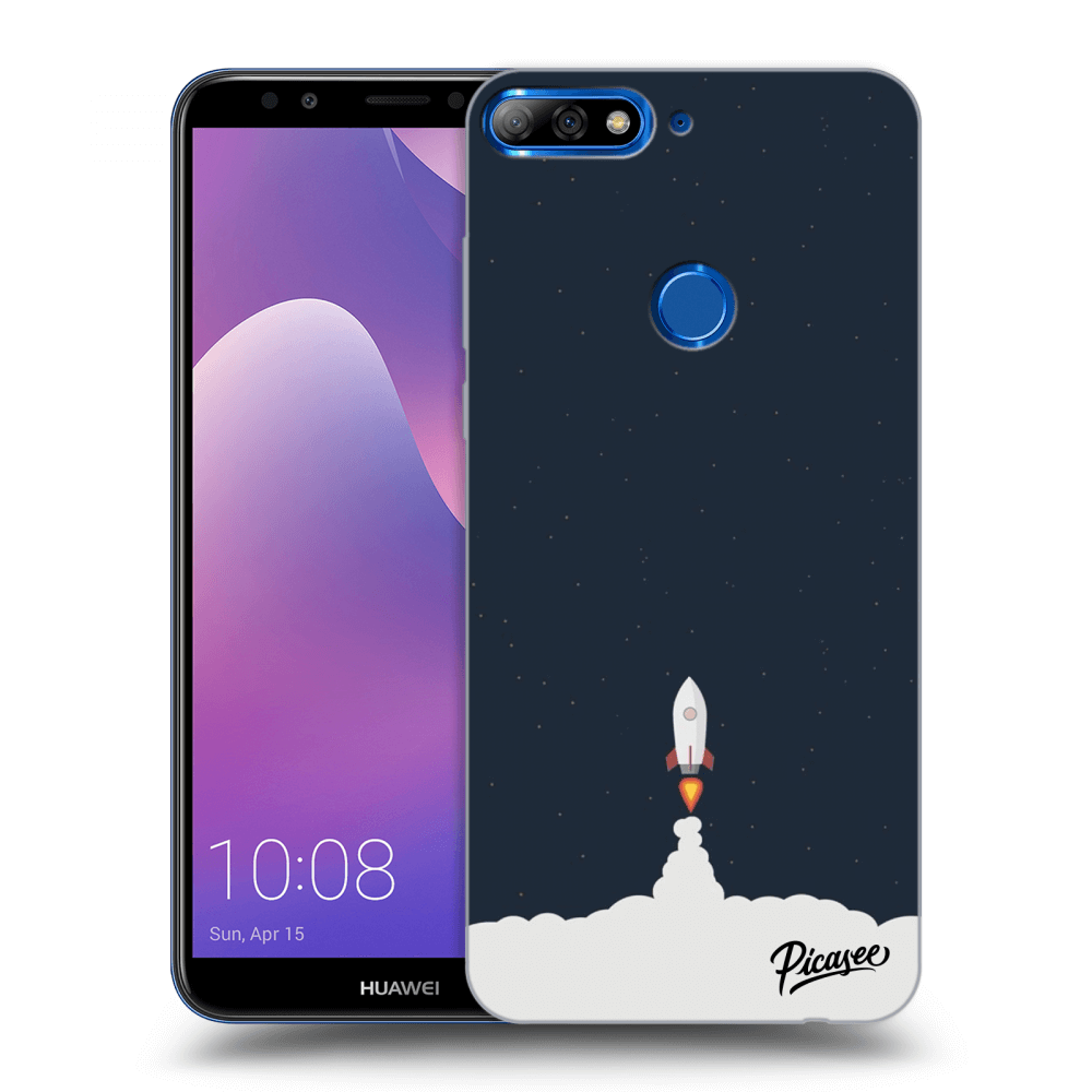Picasee silikonowe przeźroczyste etui na Huawei Y7 Prime (2018) - Astronaut 2