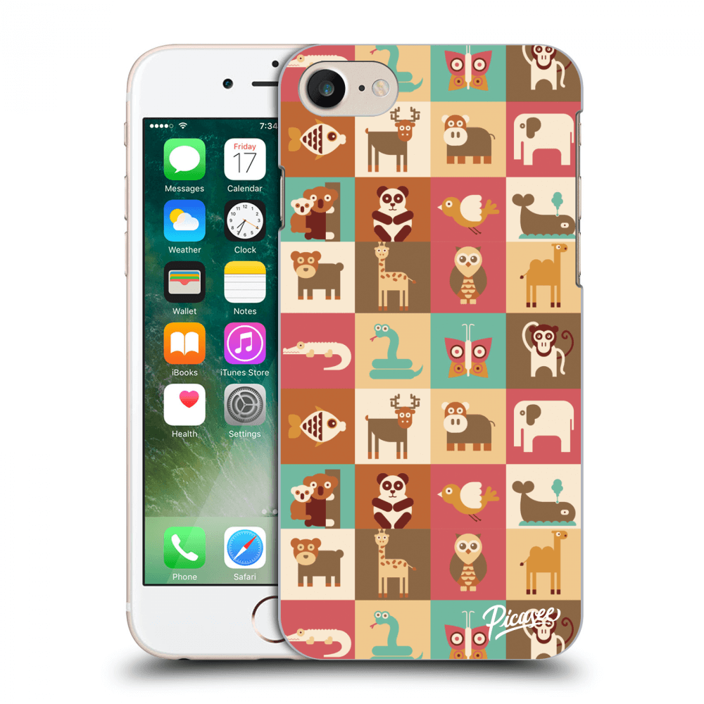 Picasee silikonowe przeźroczyste etui na Apple iPhone 8 - Animals