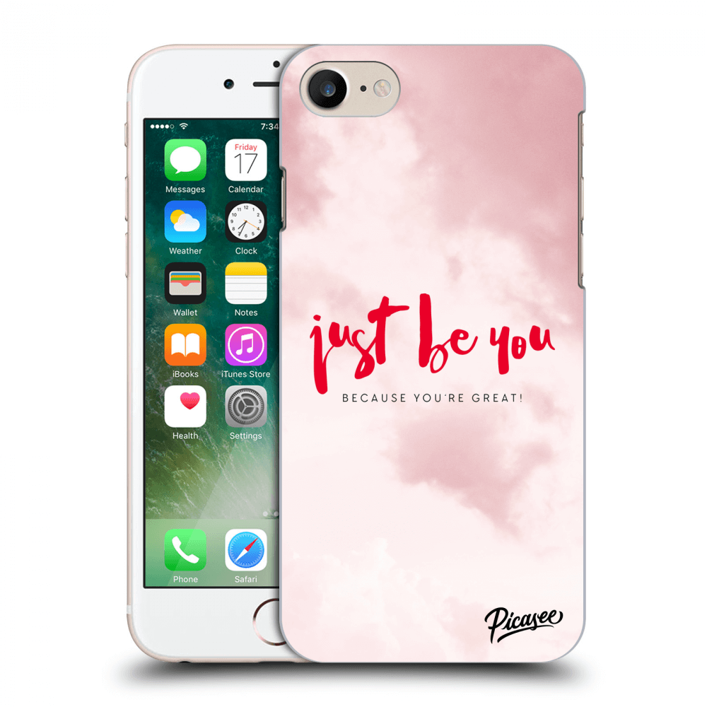 Picasee silikonowe przeźroczyste etui na Apple iPhone 8 - Just be you