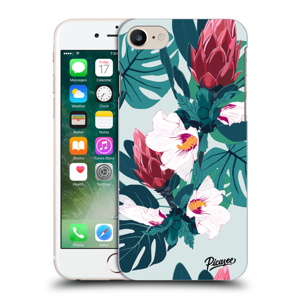 Picasee silikonowe czarne etui na Apple iPhone 8 - Rhododendron
