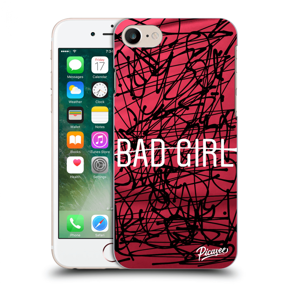 Picasee silikonowe czarne etui na Apple iPhone 8 - Bad girl