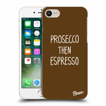 Picasee silikonowe czarne etui na Apple iPhone 8 - Prosecco then espresso