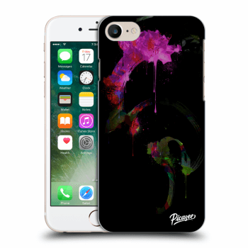 Picasee silikonowe przeźroczyste etui na Apple iPhone 8 - Peony black