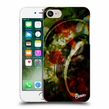 Picasee silikonowe czarne etui na Apple iPhone 8 - Roses color