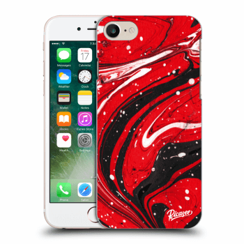 Picasee silikonowe przeźroczyste etui na Apple iPhone 8 - Red black