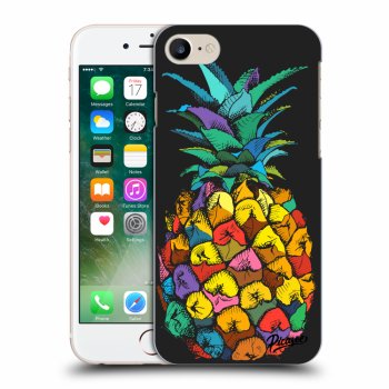 Picasee silikonowe czarne etui na Apple iPhone 8 - Pineapple