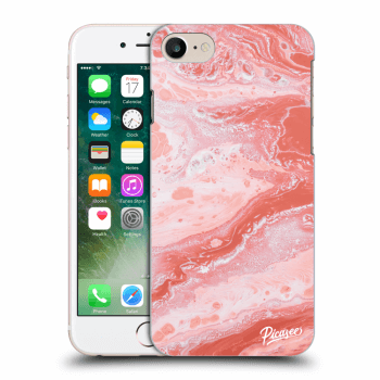 Picasee silikonowe przeźroczyste etui na Apple iPhone 8 - Red liquid