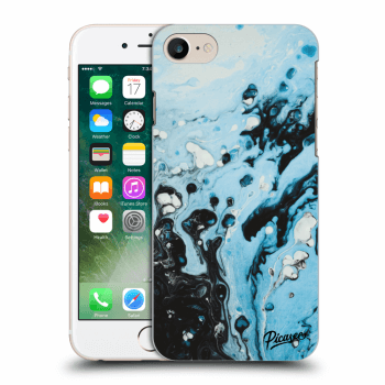 Picasee silikonowe przeźroczyste etui na Apple iPhone 8 - Organic blue