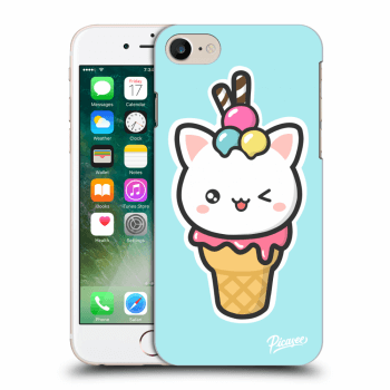 Picasee silikonowe przeźroczyste etui na Apple iPhone 8 - Ice Cream Cat