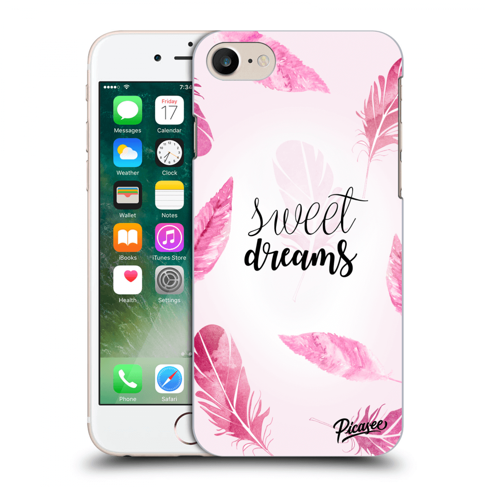 Picasee silikonowe czarne etui na Apple iPhone 8 - Sweet dreams