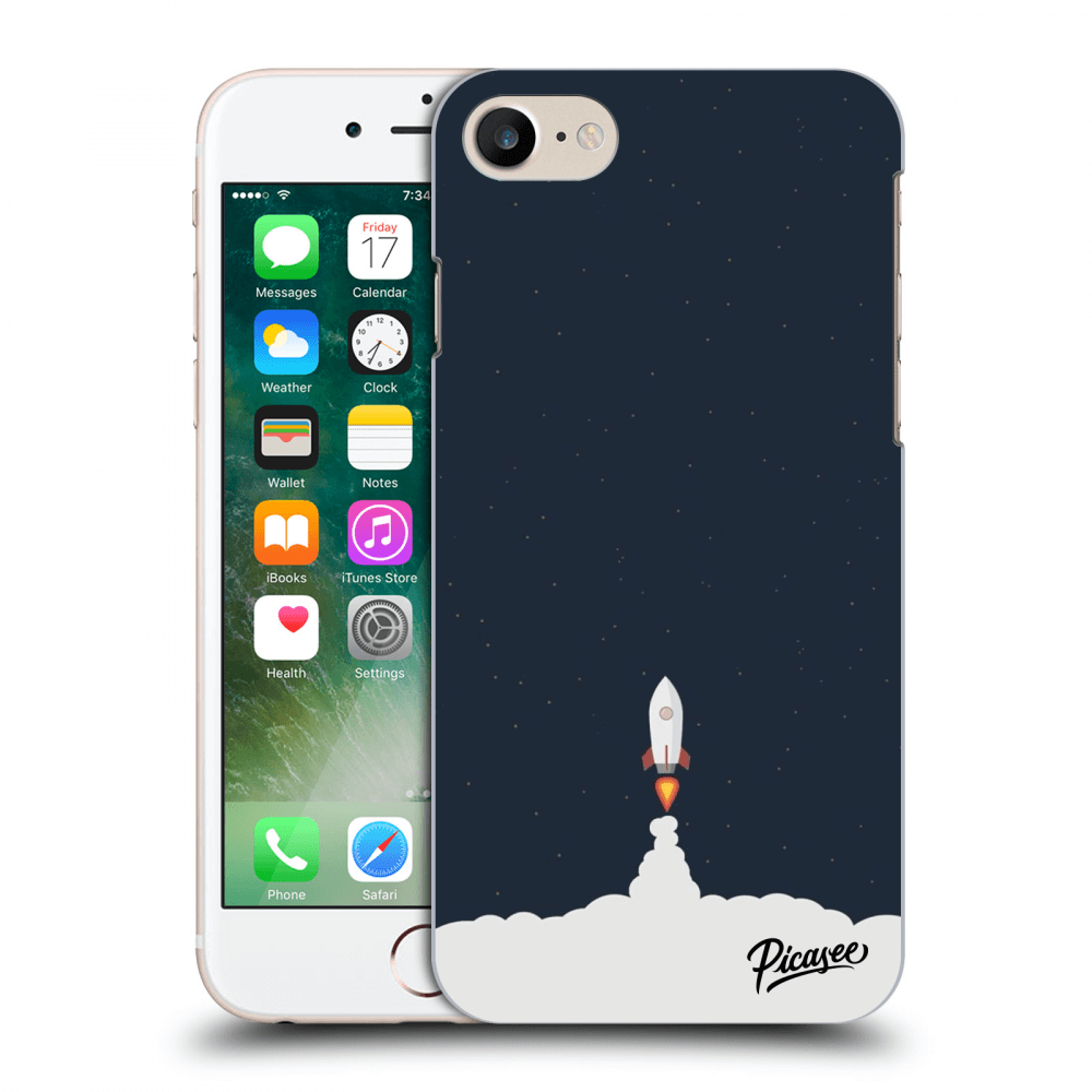 Picasee silikonowe czarne etui na Apple iPhone 8 - Astronaut 2
