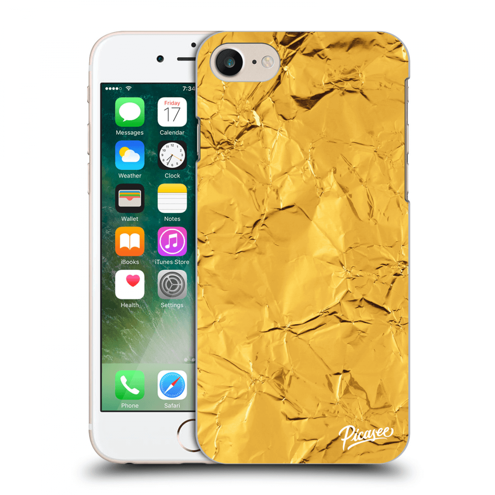 Picasee silikonowe przeźroczyste etui na Apple iPhone 8 - Gold