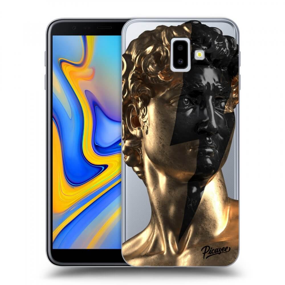 Picasee silikonowe przeźroczyste etui na Samsung Galaxy J6+ J610F - Wildfire - Gold