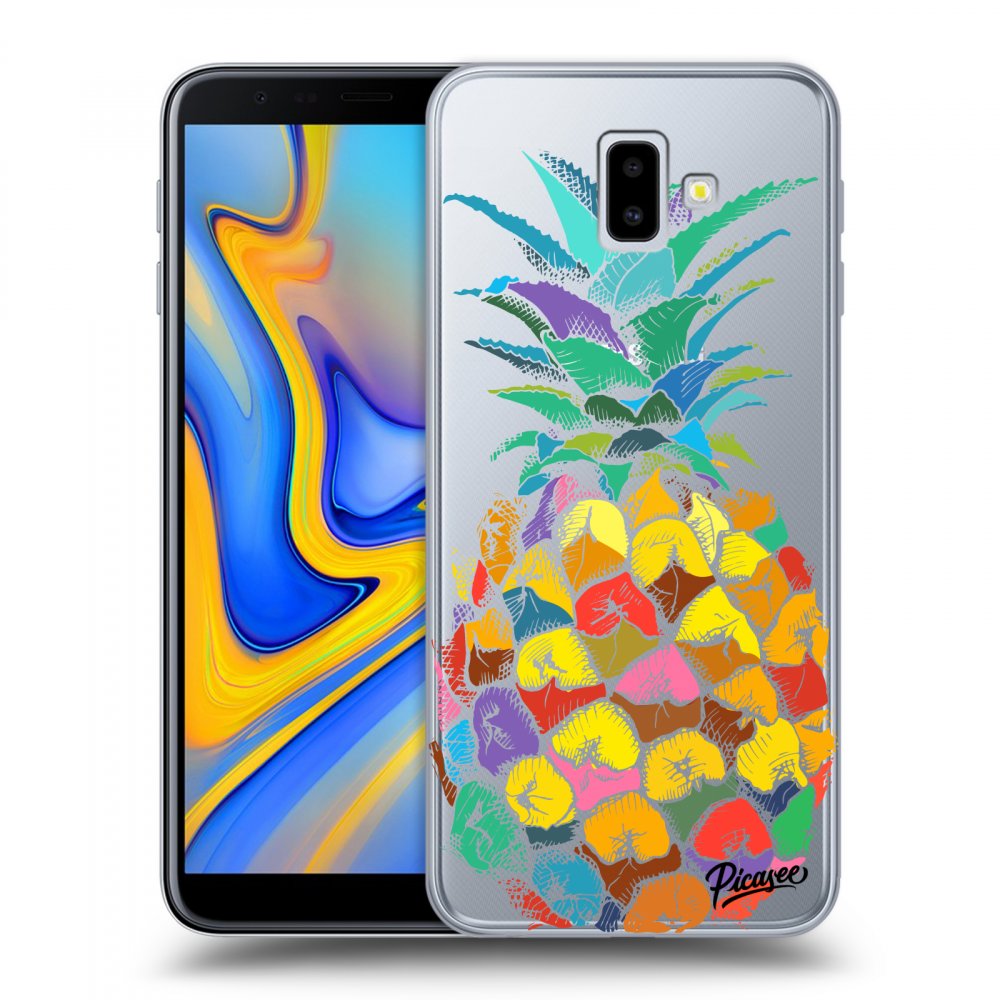 Picasee silikonowe przeźroczyste etui na Samsung Galaxy J6+ J610F - Pineapple