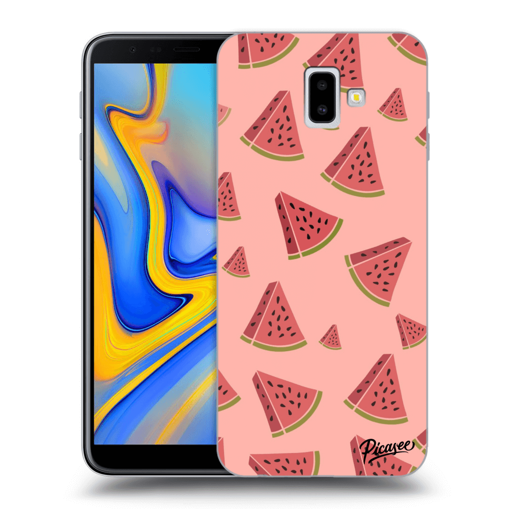 Picasee silikonowe przeźroczyste etui na Samsung Galaxy J6+ J610F - Watermelon