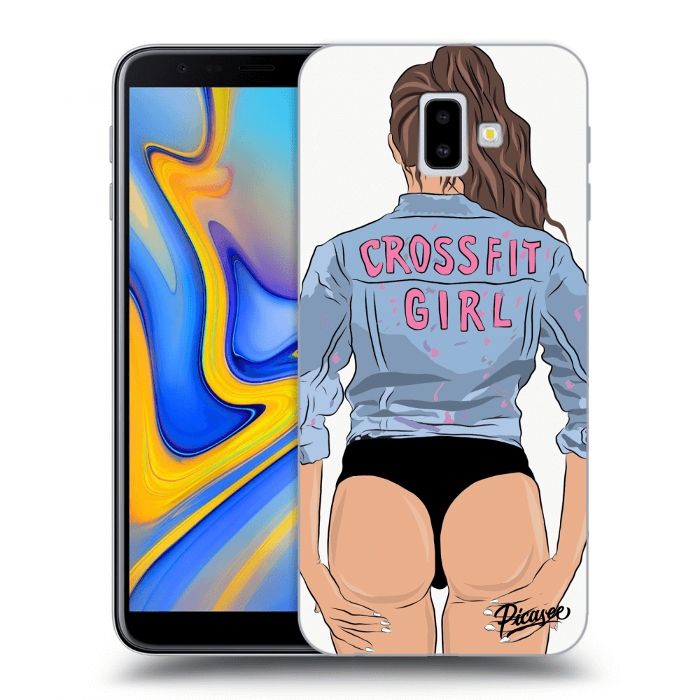 Picasee silikonowe przeźroczyste etui na Samsung Galaxy J6+ J610F - Crossfit girl - nickynellow