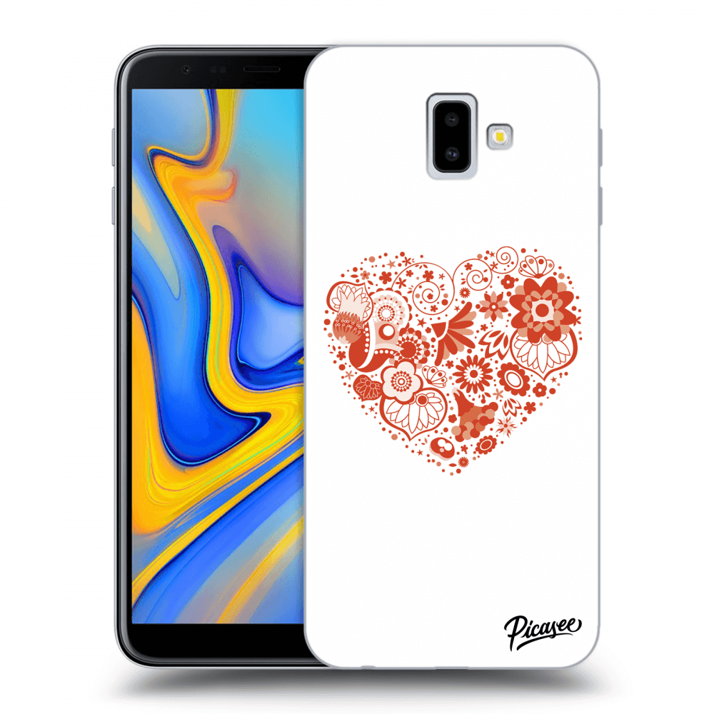 Picasee silikonowe przeźroczyste etui na Samsung Galaxy J6+ J610F - Big heart
