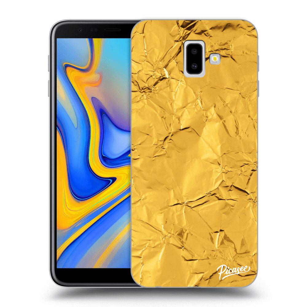 Picasee silikonowe przeźroczyste etui na Samsung Galaxy J6+ J610F - Gold