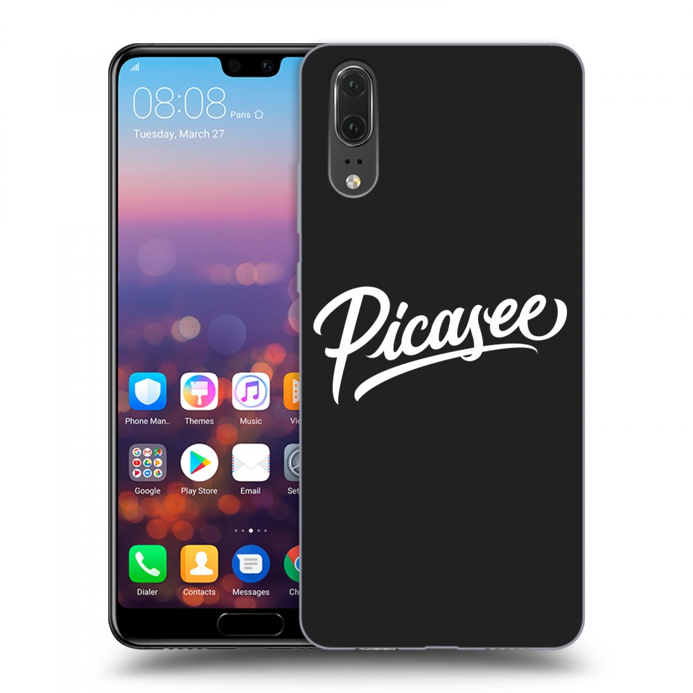 Picasee silikonowe czarne etui na Huawei P20 - Picasee - White