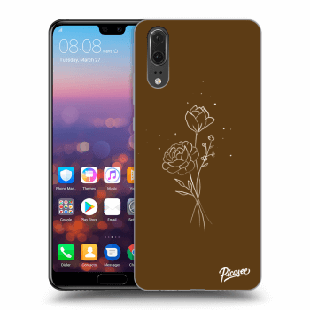Etui na Huawei P20 - Brown flowers