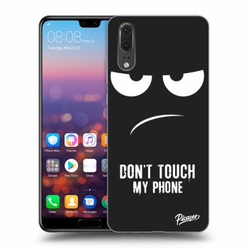 Picasee silikonowe czarne etui na Huawei P20 - Don't Touch My Phone