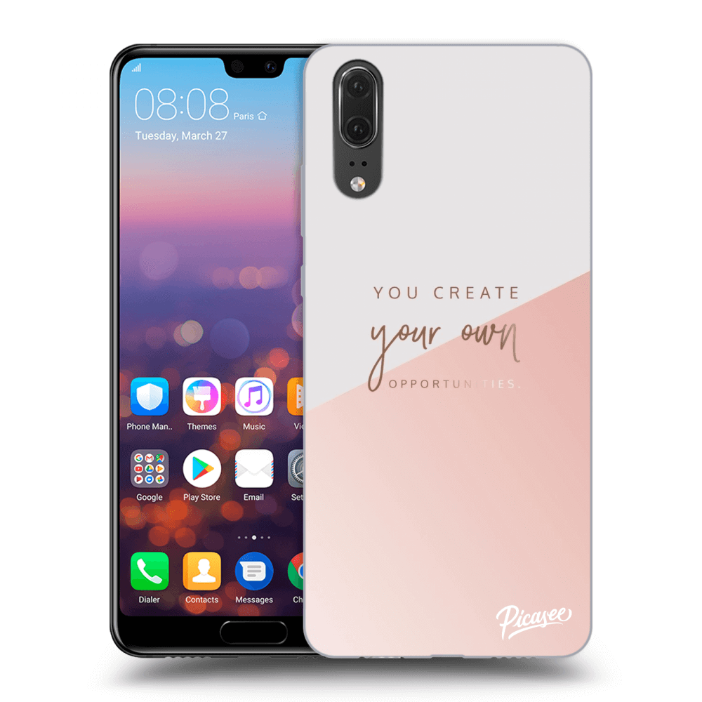 Picasee silikonowe czarne etui na Huawei P20 - You create your own opportunities