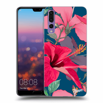 Picasee silikonowe czarne etui na Huawei P20 Pro - Hibiscus