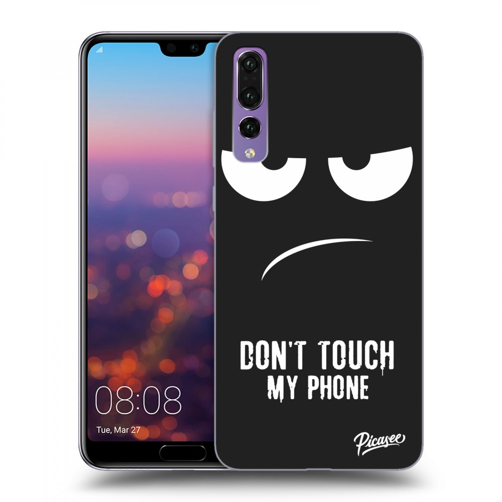 Picasee silikonowe czarne etui na Huawei P20 Pro - Don't Touch My Phone