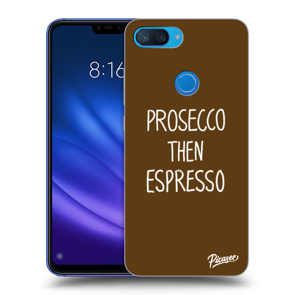 Picasee silikonowe przeźroczyste etui na Xiaomi Mi 8 Lite - Prosecco then espresso