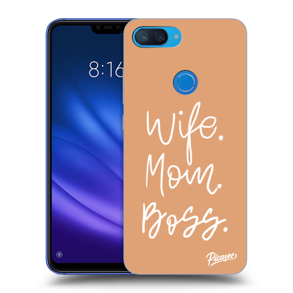 Picasee silikonowe czarne etui na Xiaomi Mi 8 Lite - Boss Mama