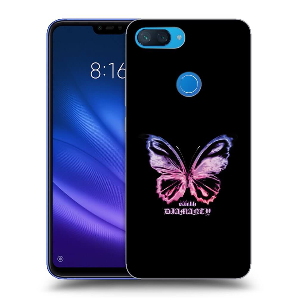Picasee silikonowe czarne etui na Xiaomi Mi 8 Lite - Diamanty Purple