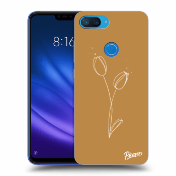 Picasee silikonowe czarne etui na Xiaomi Mi 8 Lite - Tulips