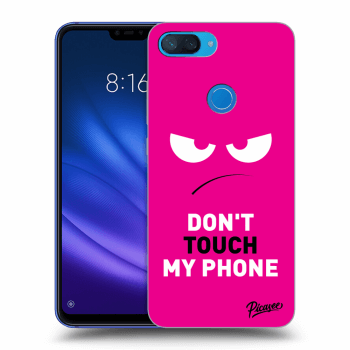 Picasee silikonowe czarne etui na Xiaomi Mi 8 Lite - Angry Eyes - Pink