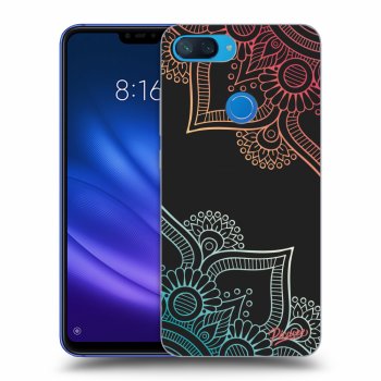 Picasee silikonowe czarne etui na Xiaomi Mi 8 Lite - Flowers pattern