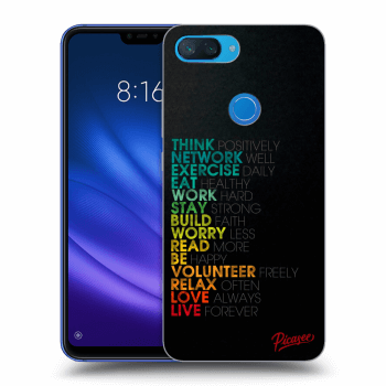 Picasee silikonowe czarne etui na Xiaomi Mi 8 Lite - Motto life