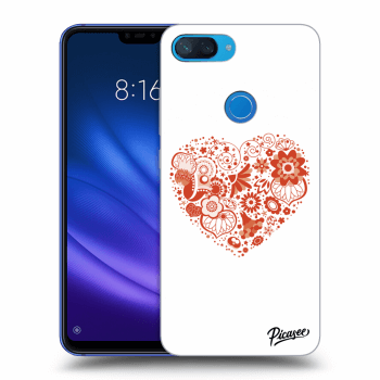 Picasee silikonowe czarne etui na Xiaomi Mi 8 Lite - Big heart