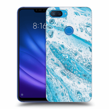 Picasee silikonowe czarne etui na Xiaomi Mi 8 Lite - Blue liquid