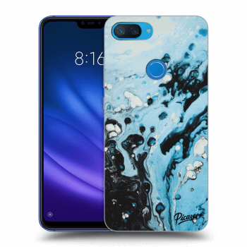 Picasee silikonowe czarne etui na Xiaomi Mi 8 Lite - Organic blue