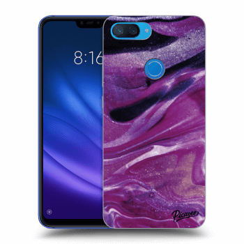 Picasee silikonowe czarne etui na Xiaomi Mi 8 Lite - Purple glitter