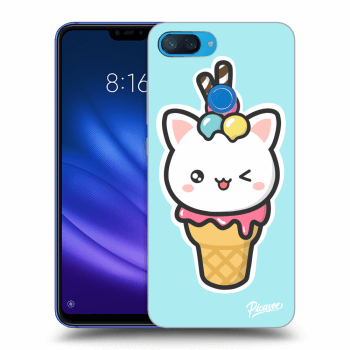 Picasee silikonowe czarne etui na Xiaomi Mi 8 Lite - Ice Cream Cat