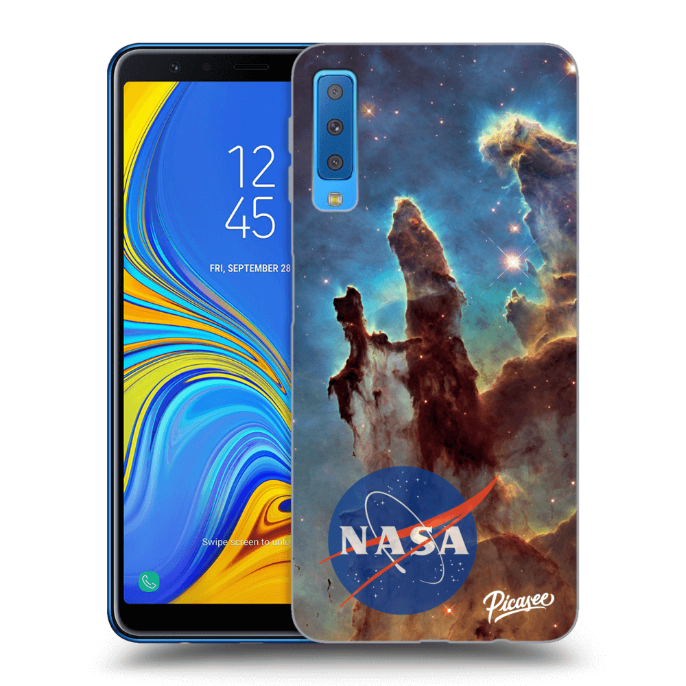 Picasee silikonowe czarne etui na Samsung Galaxy A7 2018 A750F - Eagle Nebula