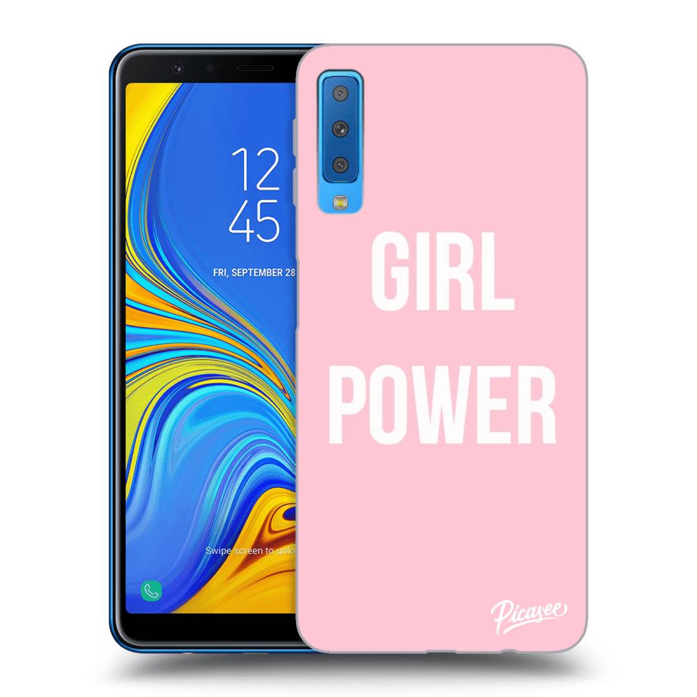 Picasee silikonowe czarne etui na Samsung Galaxy A7 2018 A750F - Girl power