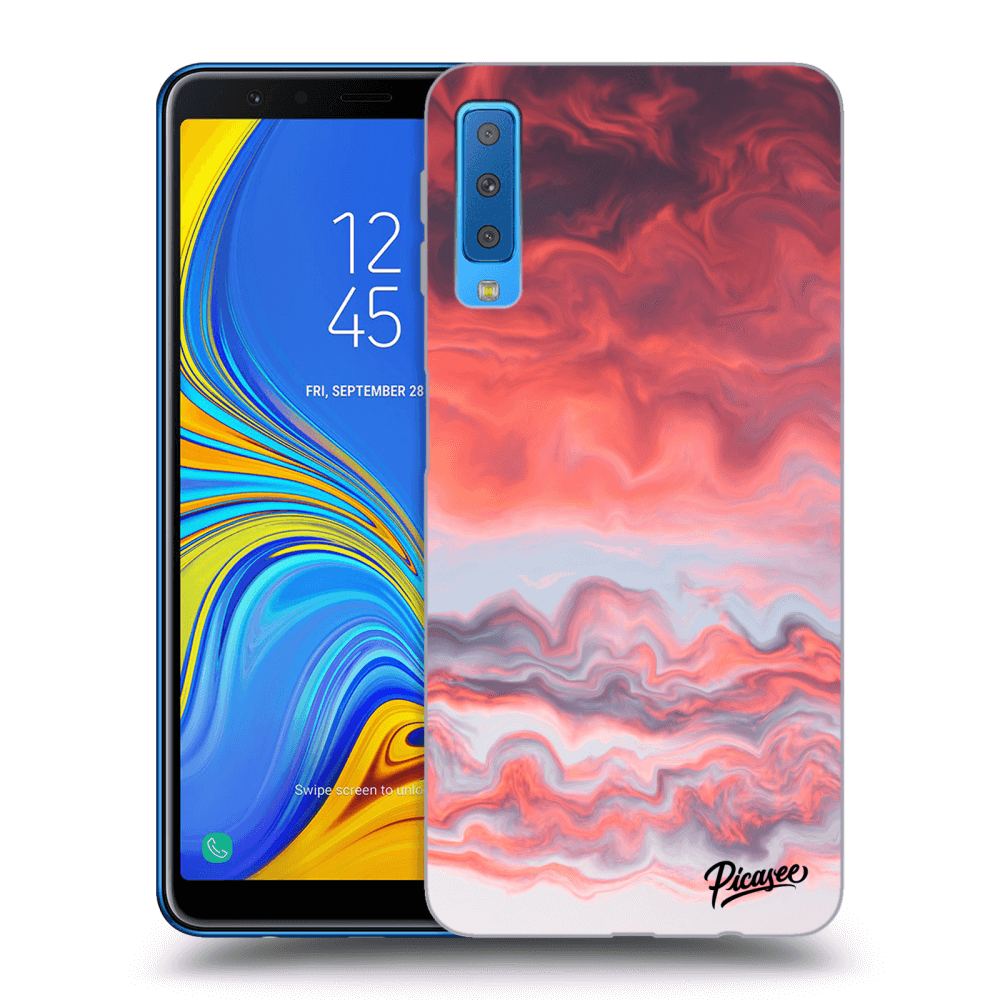 Picasee silikonowe przeźroczyste etui na Samsung Galaxy A7 2018 A750F - Sunset