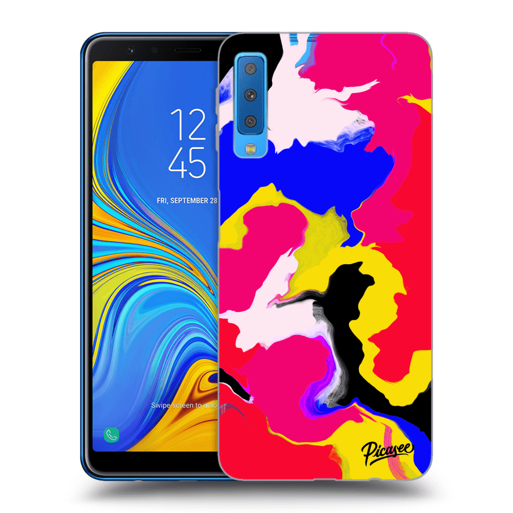 Picasee silikonowe przeźroczyste etui na Samsung Galaxy A7 2018 A750F - Watercolor